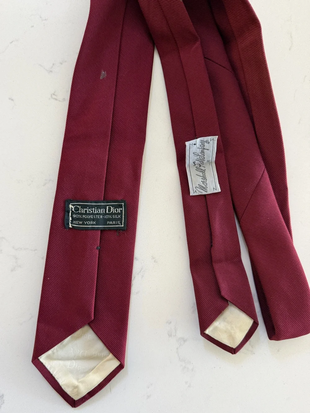 Dior Men's Deep Burgundy Silk Tie